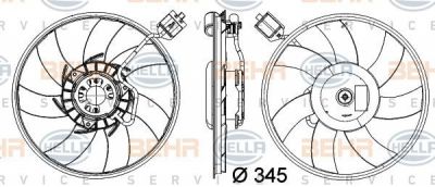 Hella 8EW 351 041-471 вентилятор, охлаждение двигателя на OPEL INSIGNIA