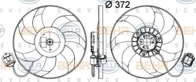 Hella 8EW 351 041-491 вентилятор, охлаждение двигателя на OPEL INSIGNIA