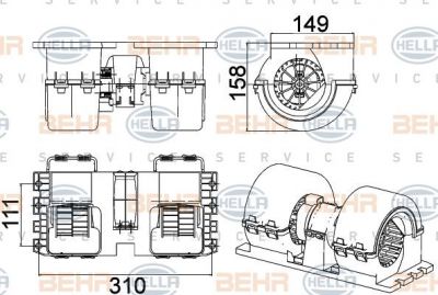 Hella 8EW 351 043-091 вентилятор салона на DAF CF 85