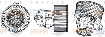 Hella 8EW 351 043-261 вентилятор салона на 5 (F10, F18)