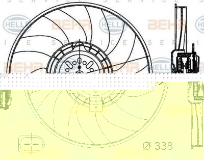 Hella 8EW 351 044-361 вентилятор, охлаждение двигателя на AUDI Q5 (8R)