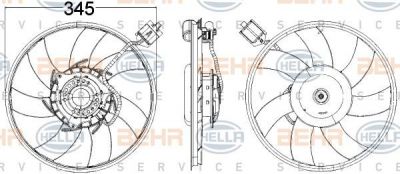 Hella 8EW 351 104-481 вентилятор, охлаждение двигателя на OPEL INSIGNIA