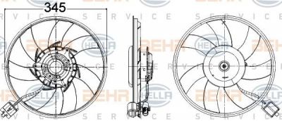 Hella 8EW 351 104-491 вентилятор, охлаждение двигателя на OPEL INSIGNIA