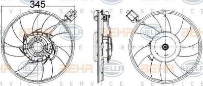 Hella 8EW 351 104-531 вентилятор, охлаждение двигателя на OPEL INSIGNIA