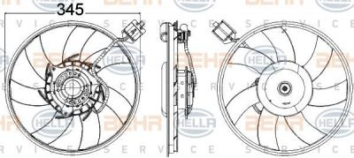 Hella 8EW 351 104-541 вентилятор, охлаждение двигателя на OPEL INSIGNIA