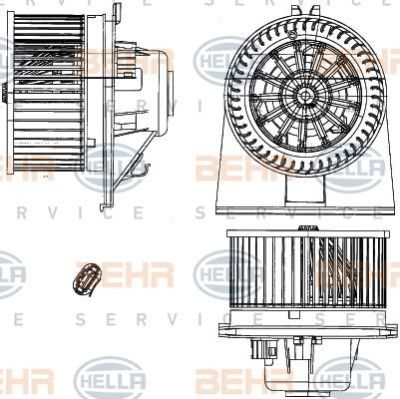 Hella 8EW 351 303-361 вентилятор салона на VW POLO CLASSIC (6KV2)