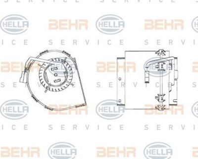 HELLA Вентилятор радиатора MERCEDES SPRINTER 06- дополнительный (8ew009158-511)