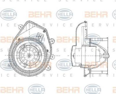 HELLA Вентилятор салона VAG A4/Passat V 95-05 (8D1820021A, 8EW009159-131)