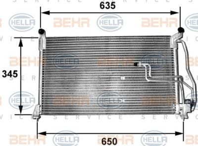 Hella 8FC 351 035-151 конденсатор, кондиционер на OPEL VECTRA A (86_, 87_)