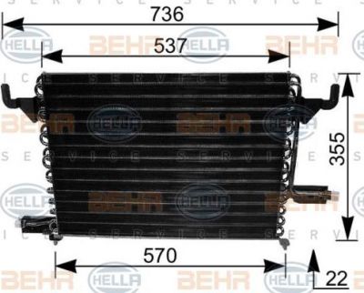 Hella 8FC 351 035-311 конденсатор, кондиционер на PEUGEOT 605 (6B)