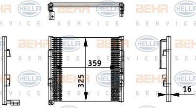 Hella 8FC 351 035-731 конденсатор, кондиционер на HONDA CIVIC VI Fastback (MA, MB)