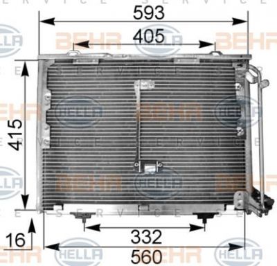 Hella 8FC 351 036-011 конденсатор, кондиционер на MERCEDES-BENZ C-CLASS универсал (S202)