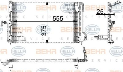 Hella 8FC 351 036-021 конденсатор, кондиционер на OPEL ASTRA F Наклонная задняя часть (53_, 54_, 58_, 59_)