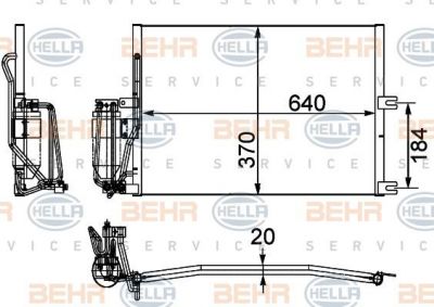 Hella 8FC 351 036-031 конденсатор, кондиционер на OPEL VECTRA B (36_)