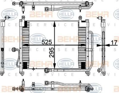 Hella 8FC 351 037-121 конденсатор, кондиционер на DAEWOO MATIZ (KLYA)