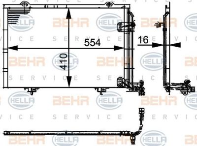 Hella 8FC 351 037-331 конденсатор, кондиционер на MERCEDES-BENZ CLK (C208)