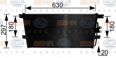 Hella 8FC 351 037-431 конденсатор, кондиционер на VW TRANSPORTER III автобус