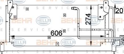 Hella 8FC 351 037-591 конденсатор, кондиционер на OPEL CORSA B (73_, 78_, 79_)