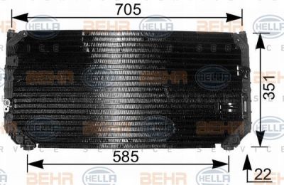 Hella 8FC 351 037-781 конденсатор, кондиционер на TOYOTA COROLLA Wagon (_E10_)