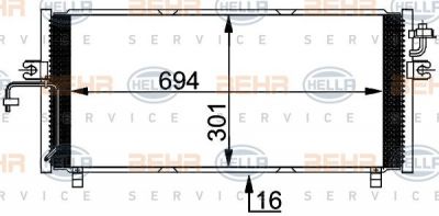 Hella 8FC 351 038-491 конденсатор, кондиционер на NISSAN PRIMERA Traveller (WP11)