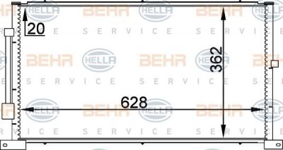 Hella 8FC 351 038-711 конденсатор, кондиционер на FORD MONDEO III (B5Y)