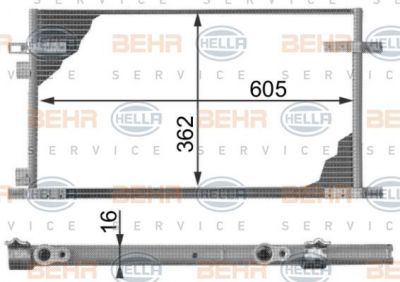 Hella 8FC 351 300-014 конденсатор, кондиционер на RENAULT LAGUNA I (B56_, 556_)