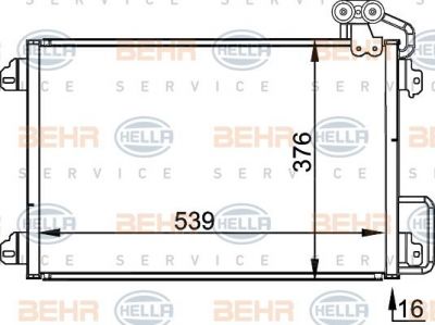 Hella 8FC 351 300-514 конденсатор, кондиционер на RENAULT SCЙNIC I (JA0/1_)