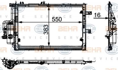 Hella 8FC 351 300-621 конденсатор, кондиционер на OPEL CORSA C фургон (F08, W5L)