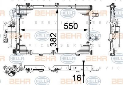 Hella 8FC 351 301-191 конденсатор, кондиционер на OPEL COMBO Tour