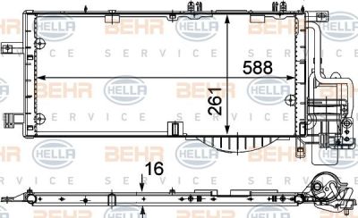 Hella 8FC 351 301-204 конденсатор, кондиционер на OPEL CORSA C фургон (F08, W5L)