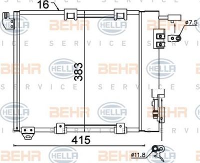 Hella 8FC 351 301-374 конденсатор, кондиционер на OPEL ASTRA G седан (F69_)