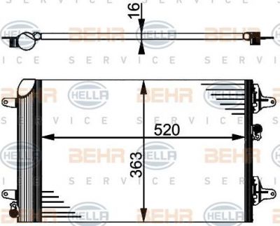 Hella 8FC 351 301-524 конденсатор, кондиционер на SEAT ALHAMBRA (7V8, 7V9)