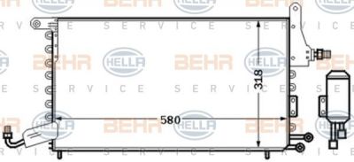 Hella 8FC 351 301-541 конденсатор, кондиционер на SEAT TOLEDO I (1L)