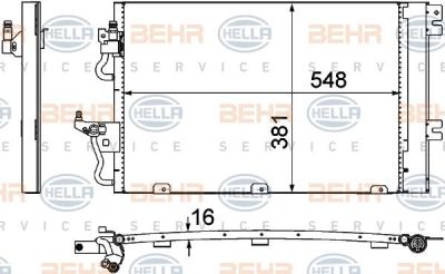 Hella 8FC 351 301-761 конденсатор, кондиционер на OPEL ASTRA H GTC (L08)