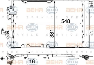 Hella 8FC 351 301-774 конденсатор, кондиционер на OPEL ASTRA H (L48)