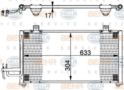 Hella 8FC 351 302-131 конденсатор, кондиционер на KIA SEPHIA (FA)