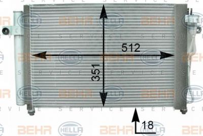 Hella 8FC 351 302-281 конденсатор, кондиционер на HYUNDAI GETZ (TB)