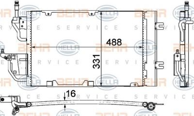 Hella 8FC 351 302-371 конденсатор, кондиционер на OPEL ASTRA H GTC (L08)