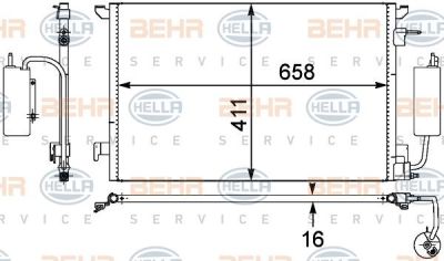 Hella 8FC 351 302-531 конденсатор, кондиционер на OPEL VECTRA C GTS