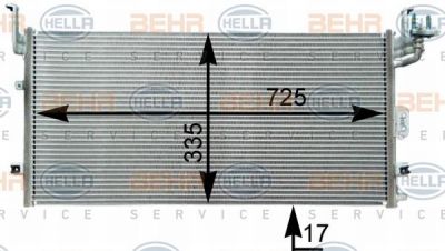 Hella 8FC 351 303-071 конденсатор, кондиционер на HYUNDAI SONATA IV (EF)