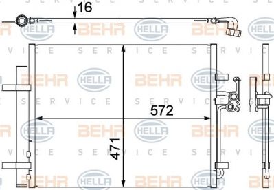 Hella 8FC 351 303-201 конденсатор, кондиционер на VOLVO V70 III (BW)