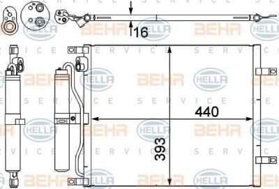 Hella 8FC 351 303-231 конденсатор, кондиционер на NISSAN MICRA III (K12)