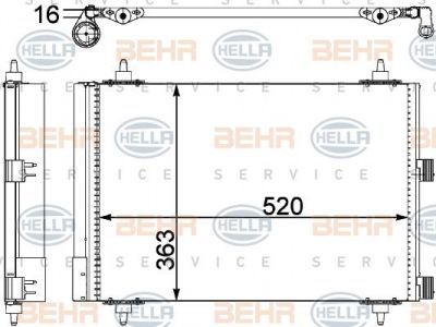 Hella 8FC 351 303-371 конденсатор, кондиционер на PEUGEOT PARTNER фургон (5)
