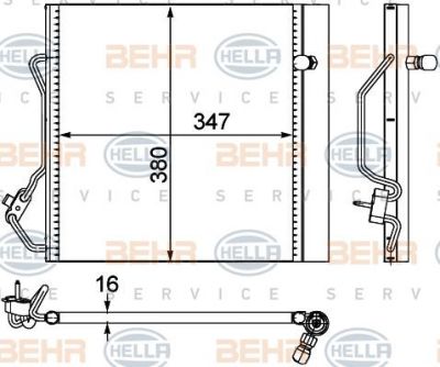 Hella 8FC 351 303-421 конденсатор, кондиционер на SMART CITY-COUPE (450)