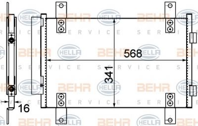 Hella 8FC 351 303-611 конденсатор, кондиционер на FIAT DUCATO автобус (244, Z_)