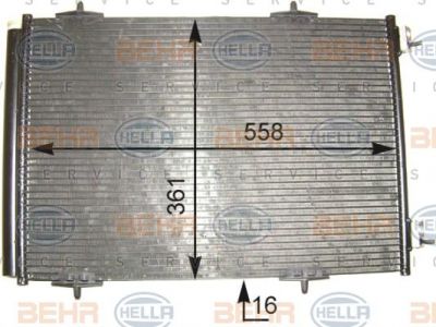 Hella 8FC 351 303-661 конденсатор, кондиционер на PEUGEOT 207 (WA_, WC_)