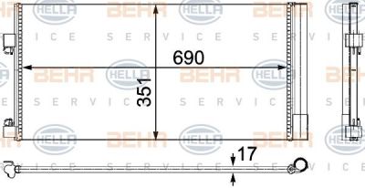 Hella 8FC 351 304-241 конденсатор, кондиционер на RENAULT LAGUNA III (BT0/1)