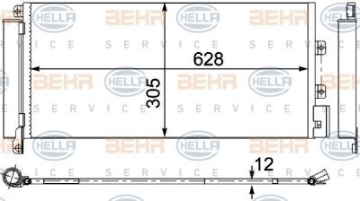 Hella 8FC 351 304-251 конденсатор, кондиционер на FIAT LINEA (323)