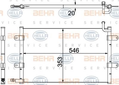 Hella 8FC 351 304-321 конденсатор, кондиционер на VW GOLF IV Cabriolet (1E7)