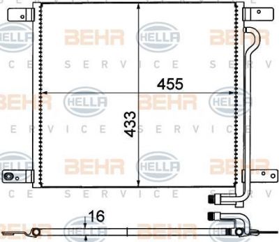 Hella 8FC 351 306-071 конденсатор, кондиционер на MAN M 2000 L